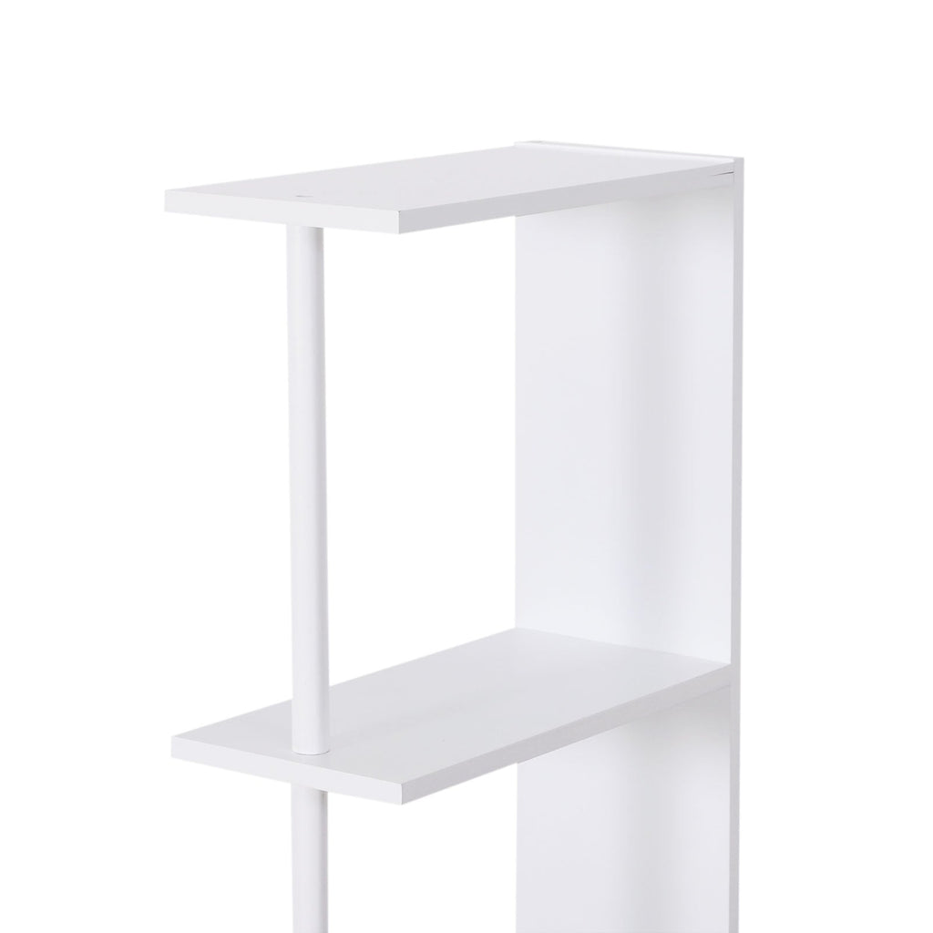 Easycomfort Mobiletto a Colonna Salvaspazio in Legno, Armadietto da Bagno with Ripiani e Armadietti, white, 15x33x136.5cm