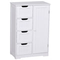 Easycomfort Mobile da Bagno with 4 Cassetti e 1 Armadietto Ripiano Regolabile a 3 Altezze Vernice Ecologica Anti-Ribaltamento in MDF white 56x30x83cm