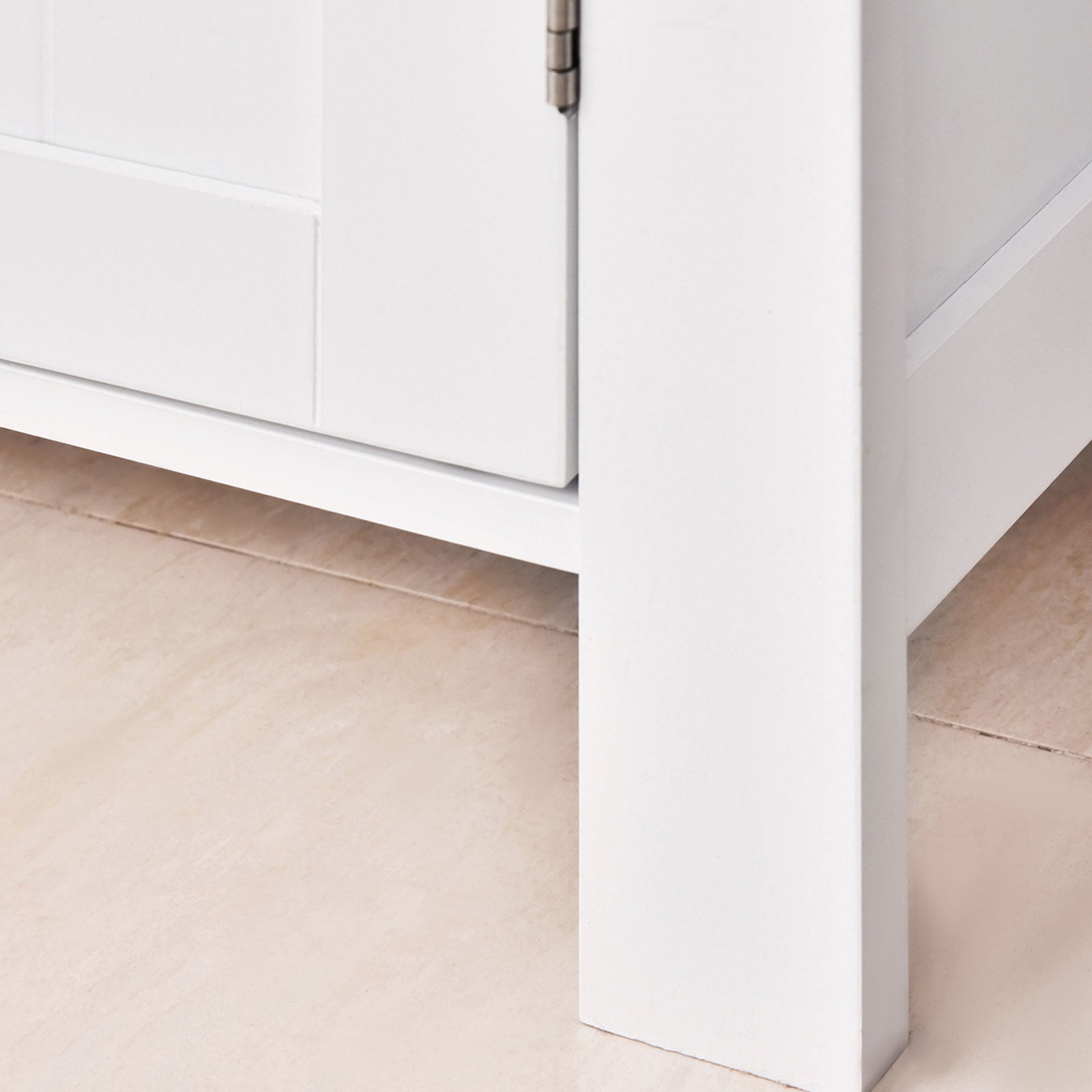 EasyComfort Mobiletto da Bagno, Mobiletto Multiuso Salvaspazio with Armadietto 2 Ripiani 2 Ante Maniglie in MDF 60 x 30 x 80cm white