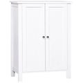 EasyComfort Mobiletto da Bagno, Mobiletto Multiuso Salvaspazio with Armadietto 2 Ripiani 2 Ante Maniglie in MDF 60 x 30 x 80cm white