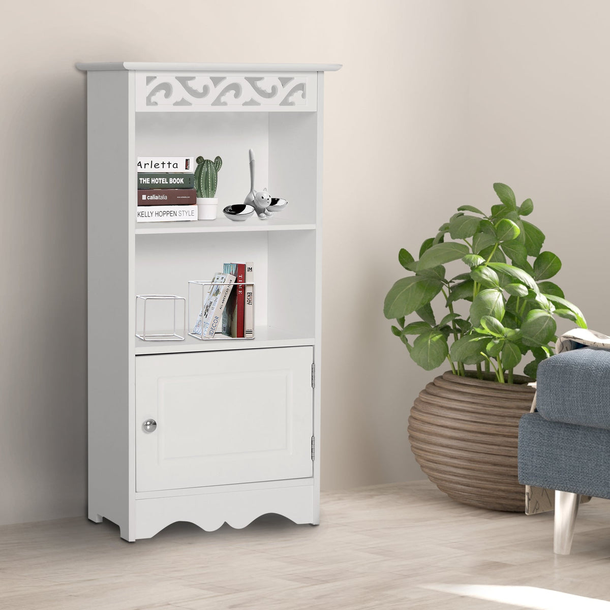 EasyComfort staande badkamerkast MDF 40 x 23 x 80 cm - wit