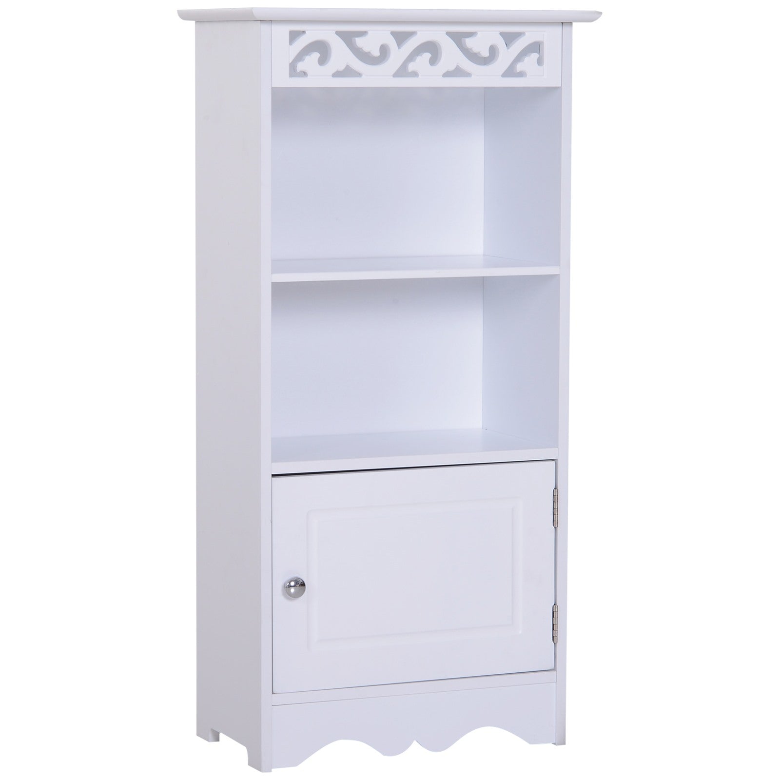 Easycomfort Mobiletto da terra e un Armadietto 2 Ripiani Anta in MDF white Bagno MDF 40L x 23P x 80A cm white