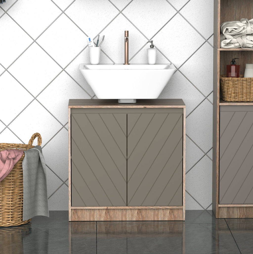 EasyComfort onderkast voor wastafel MDF met 2 deuren 60 x 30 x 60 cm