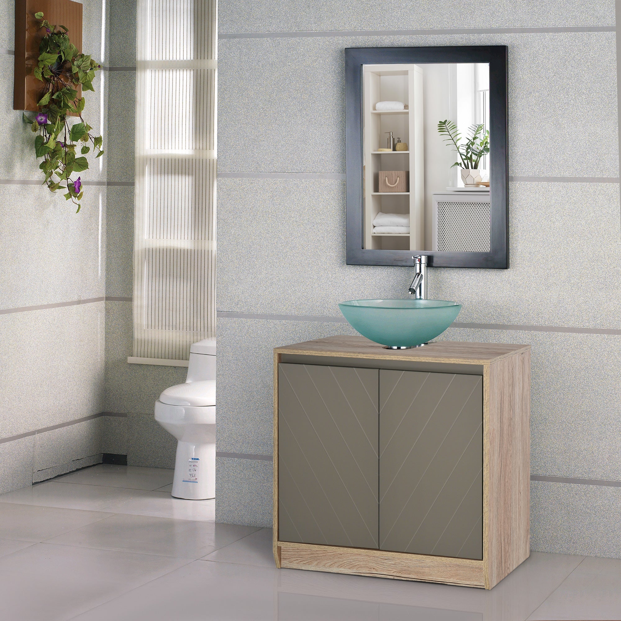 EasyComfort onderkast voor wastafel MDF met 2 deuren 60 x 30 x 60 cm