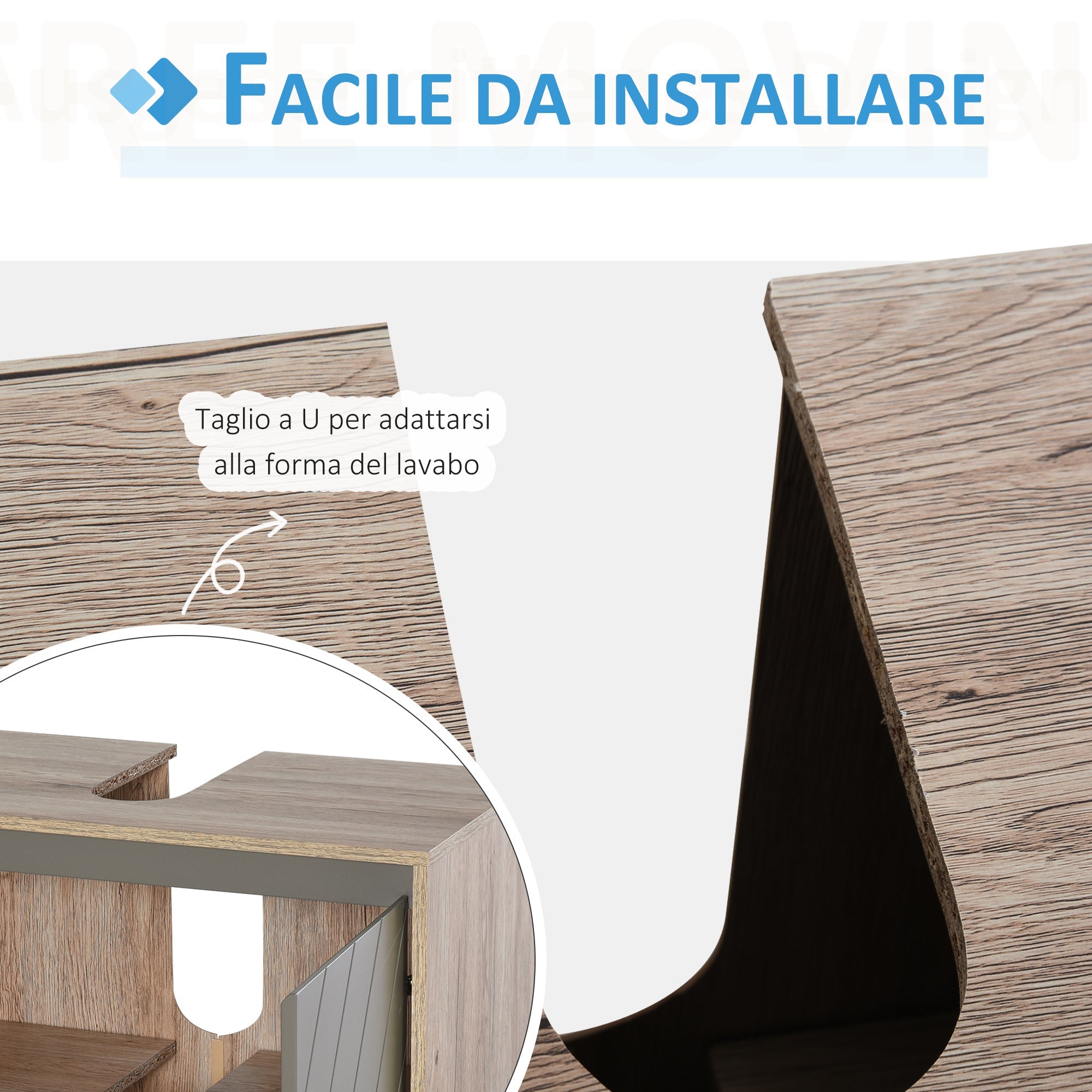 EasyComfort onderkast voor wastafel MDF met 2 deuren 60 x 30 x 60 cm