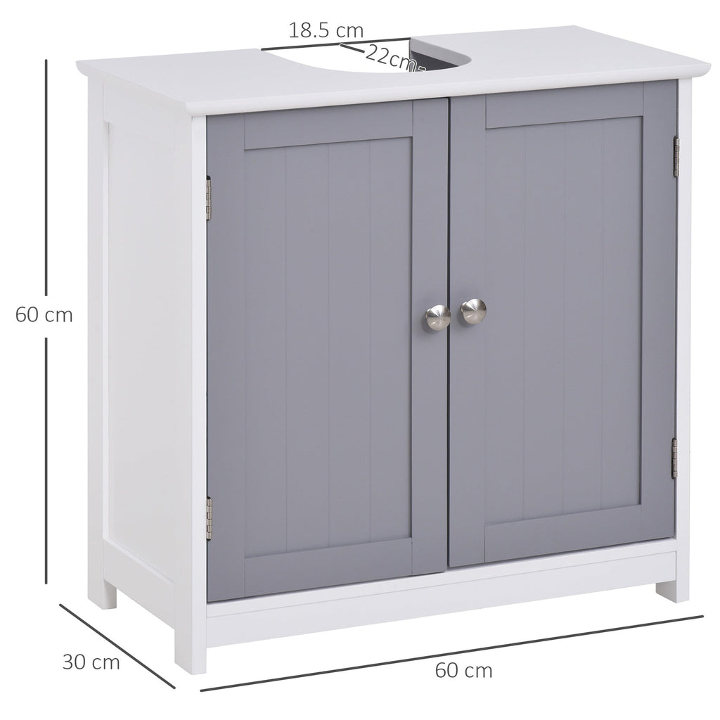 EasyComfort onderkast voor wastafel met U-uitsparing 60x30x60 cm wit/grijs