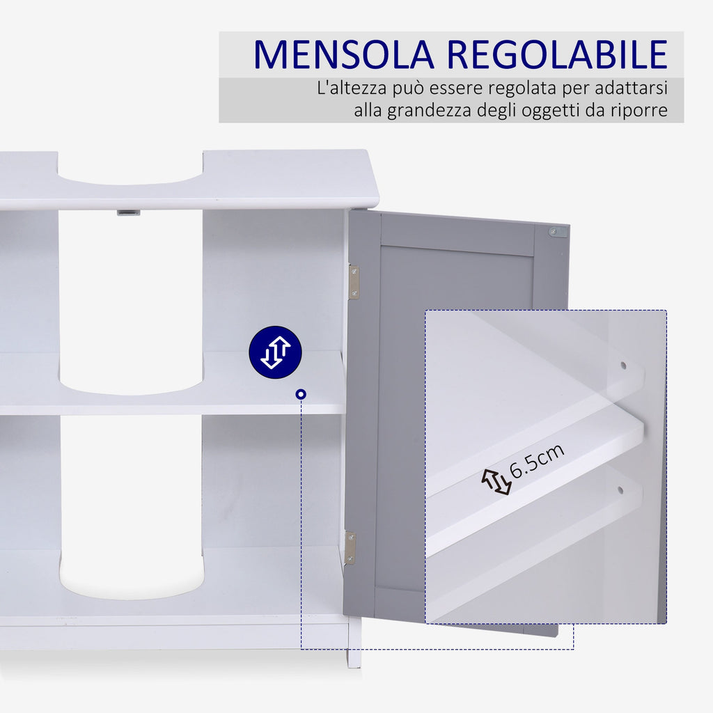EasyComfort onderkast voor wastafel met U-uitsparing 60x30x60 cm wit/grijs