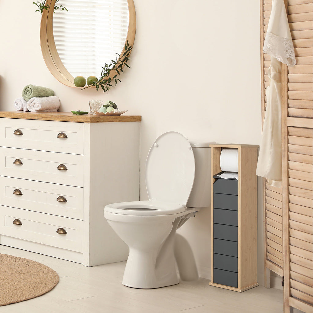 EasyComfort badkamerkast met toiletrolhouder 18x18x75 cm