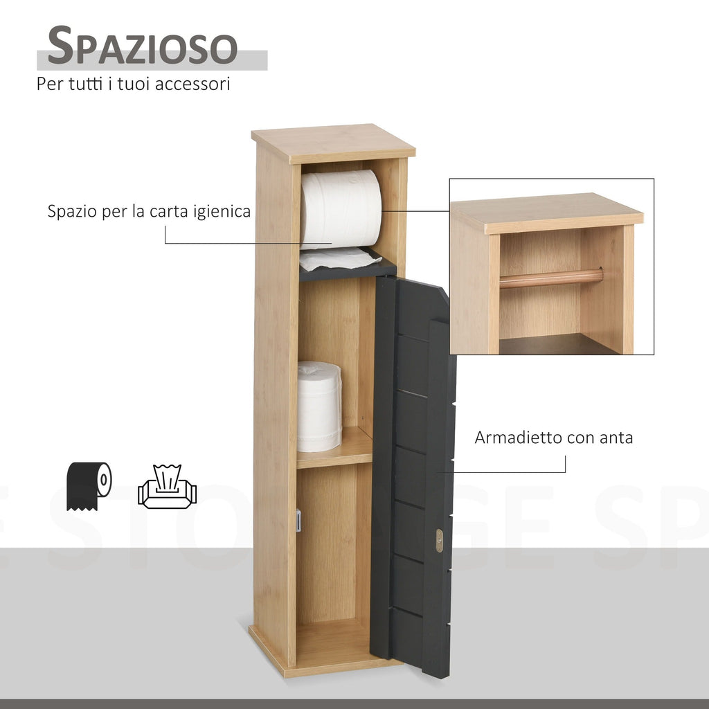 EasyComfort badkamerkast met toiletrolhouder 18x18x75 cm
