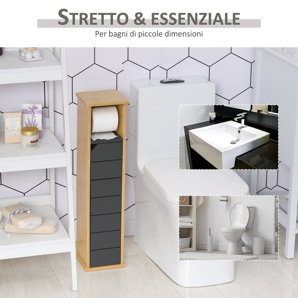 EasyComfort badkamerkast met toiletrolhouder 18x18x75 cm