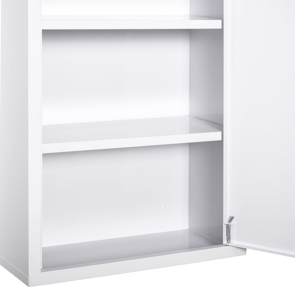 Easycomfort Armadietto Medicinali a 3 Livelli in Acciaio with 2 Chiavi e Montaggio wall-mounted, 40x18x60 cm, white