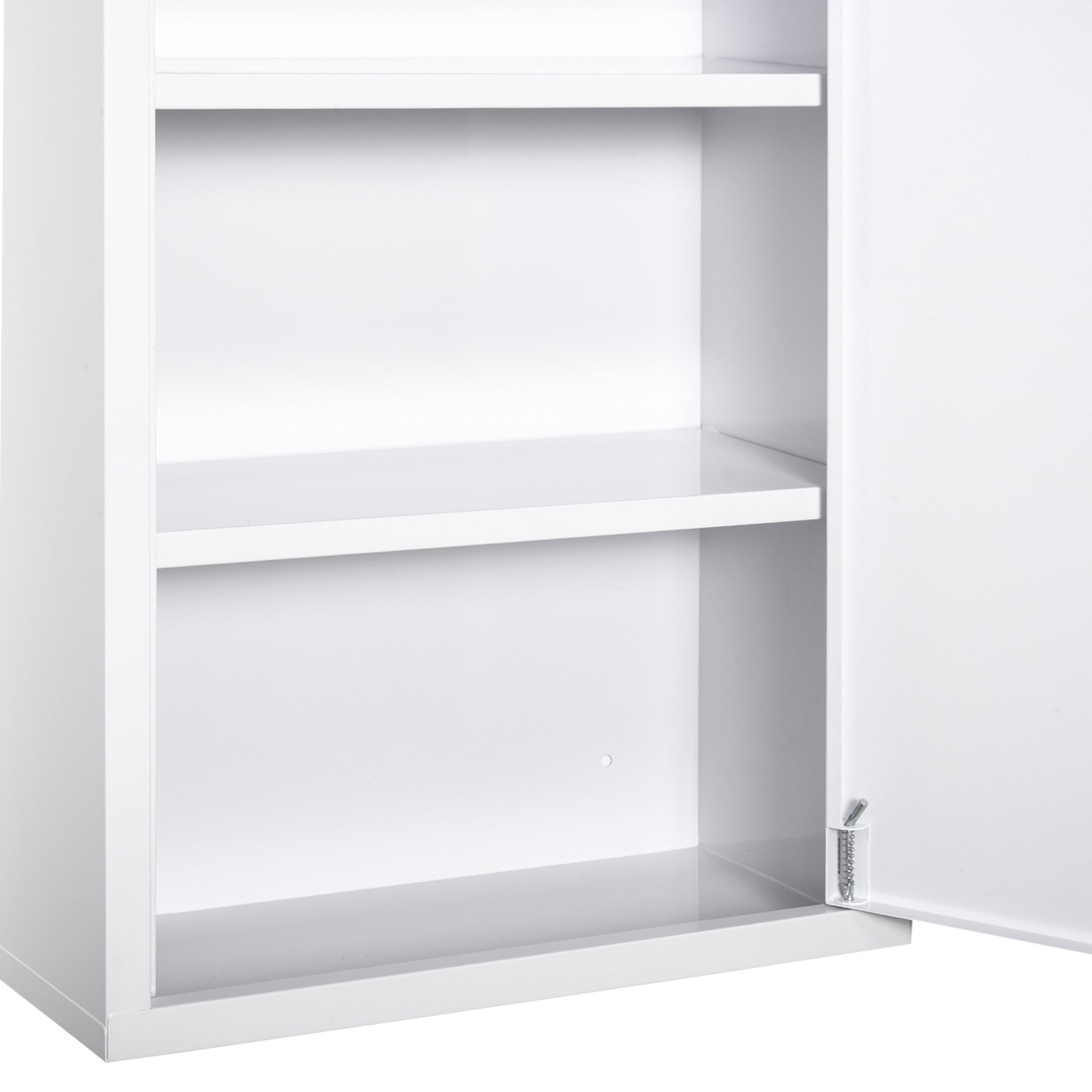 Easycomfort Armadietto Medicinali a 3 Livelli in Acciaio with 2 Chiavi e Montaggio wall-mounted, 40x18x60 cm, white