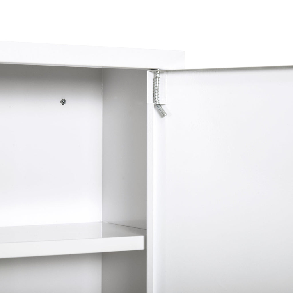 Easycomfort Armadietto Medicinali a 3 Livelli in Acciaio with 2 Chiavi e Montaggio wall-mounted, 40x18x60 cm, white