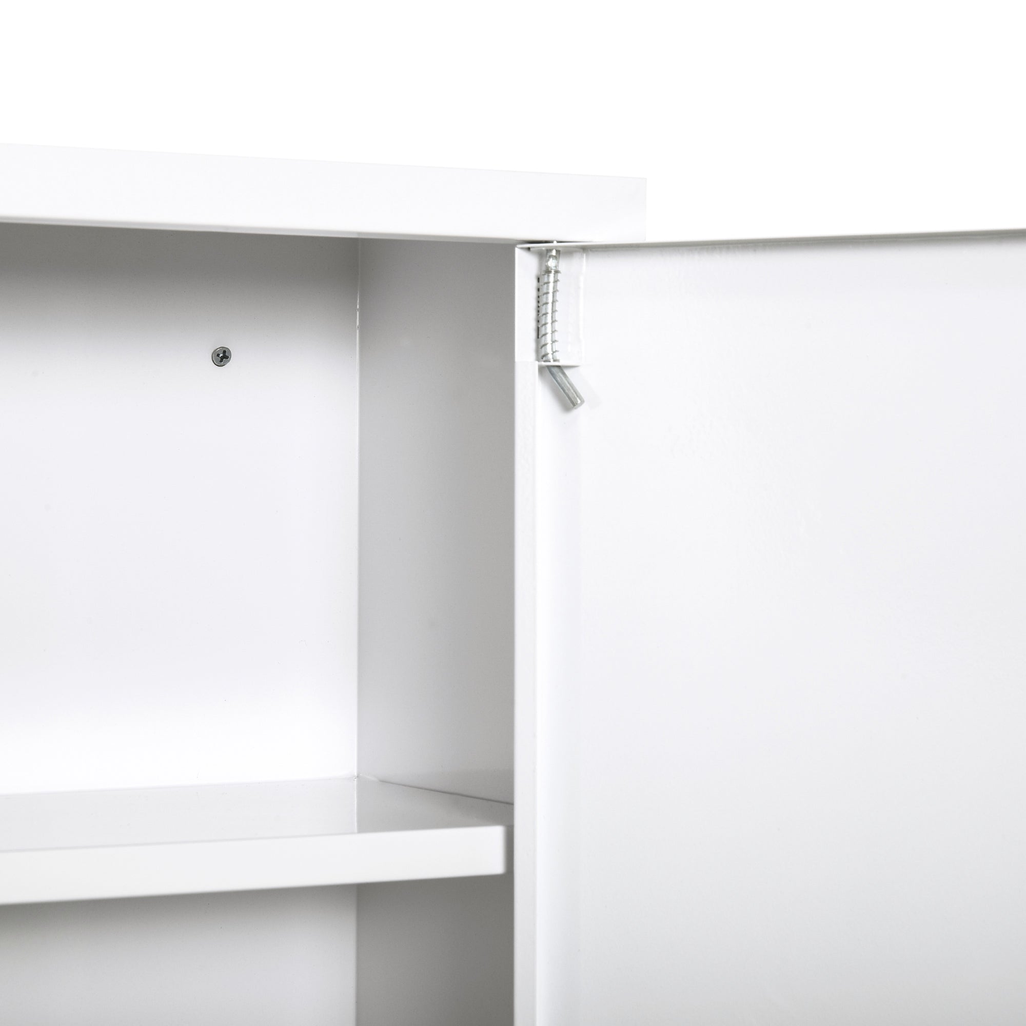 Easycomfort Armadietto Medicinali a 3 Livelli in Acciaio with 2 Chiavi e Montaggio wall-mounted, 40x18x60 cm, white