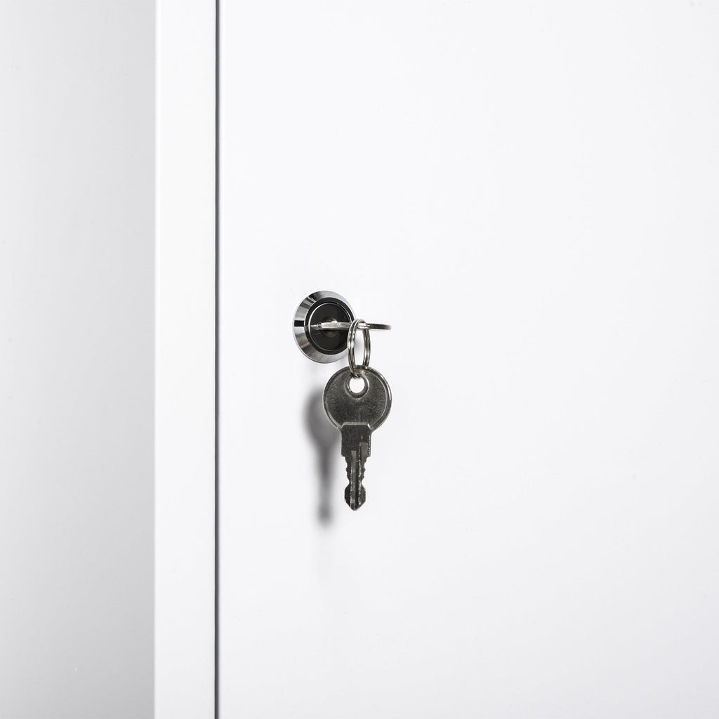 Easycomfort Armadietto Medicinali a 3 Livelli in Acciaio with 2 Chiavi e Montaggio wall-mounted, 40x18x60 cm, white