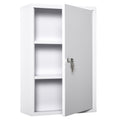 Easycomfort Armadietto Medicinali a 3 Livelli in Acciaio with 2 Chiavi e Montaggio wall-mounted, 40x18x60 cm, white