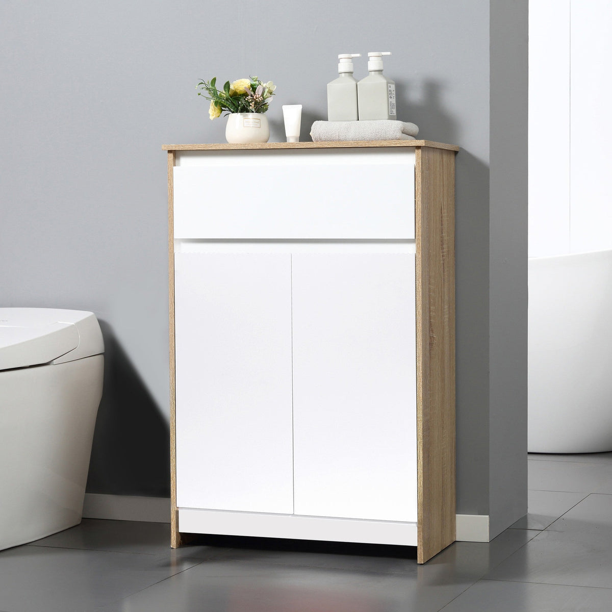 EasyComfort badkamerkast 60x30x90 cm met lade en kastje