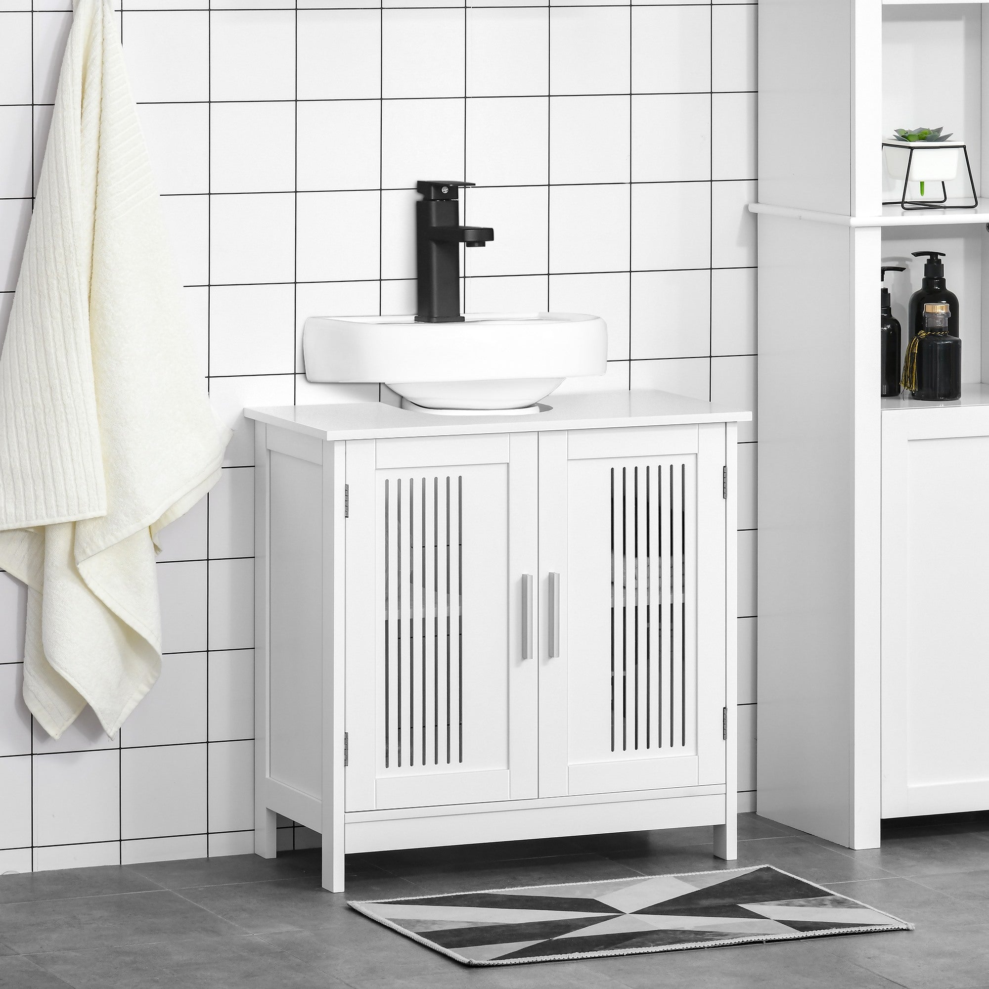 EasyComfort wastafelonderkast 2-deurs MDF 60x30x60 cm wit
