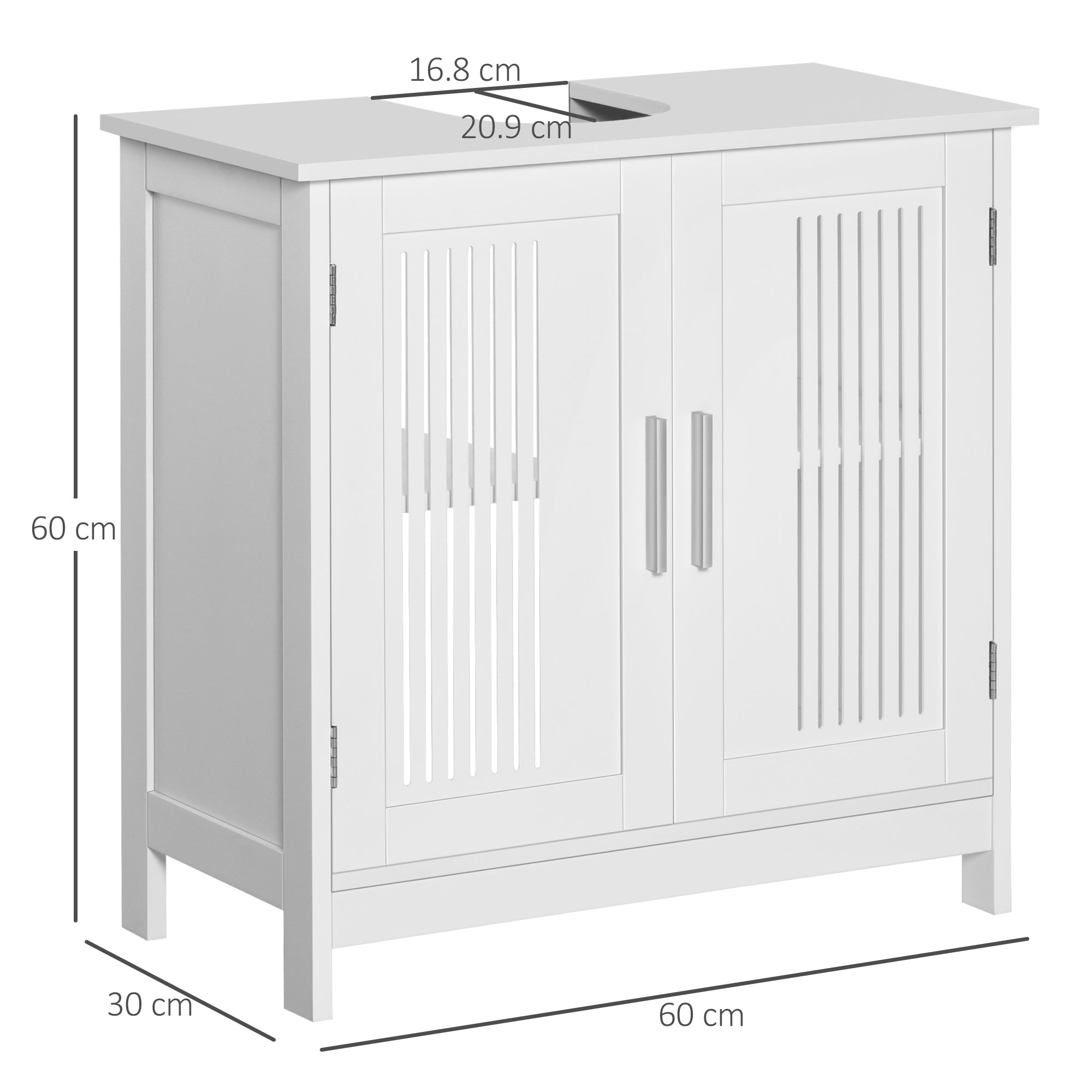 EasyComfort wastafelonderkast 2-deurs MDF 60x30x60 cm wit