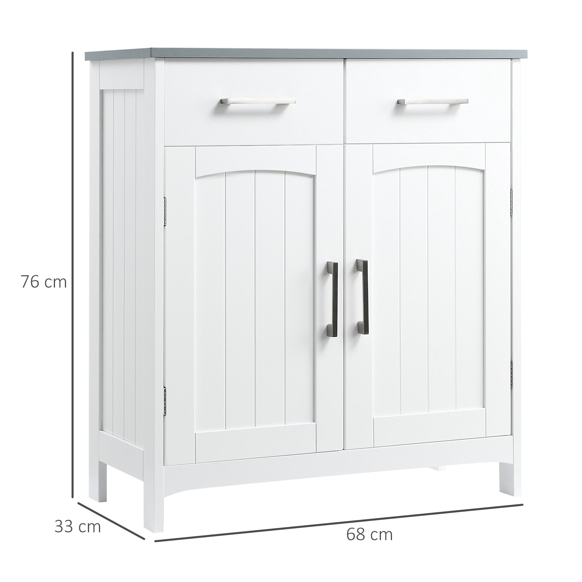 EasyComfort badkamerkast met 2 deuren en 2 lades, MDF, 68x33x76 cm