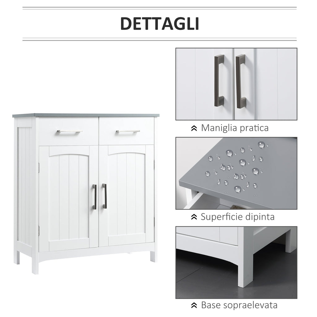 EasyComfort badkamerkast met 2 deuren en 2 lades, MDF, 68x33x76 cm