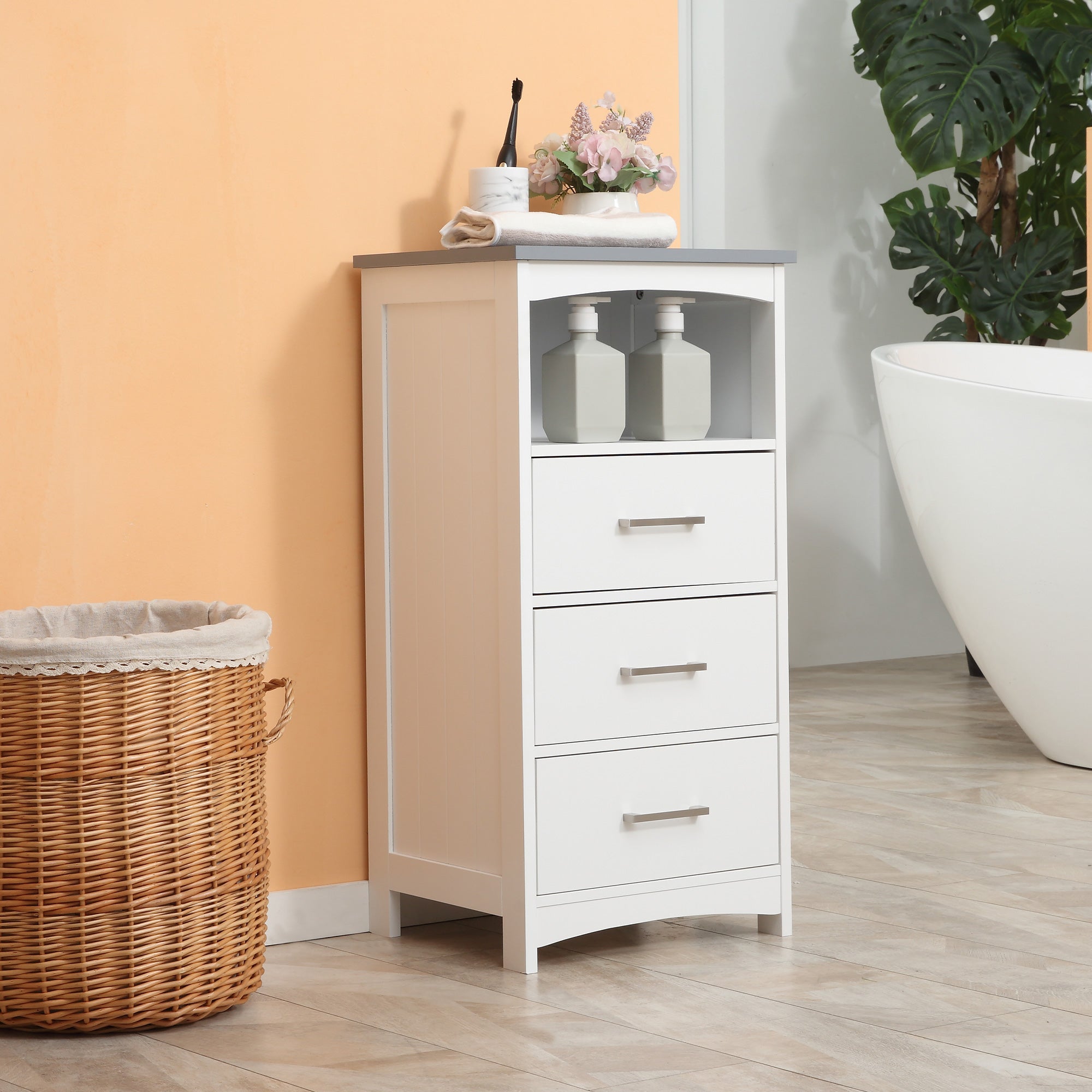 EasyComfort badkamerkast 40x33x80 cm wit met 3 lades