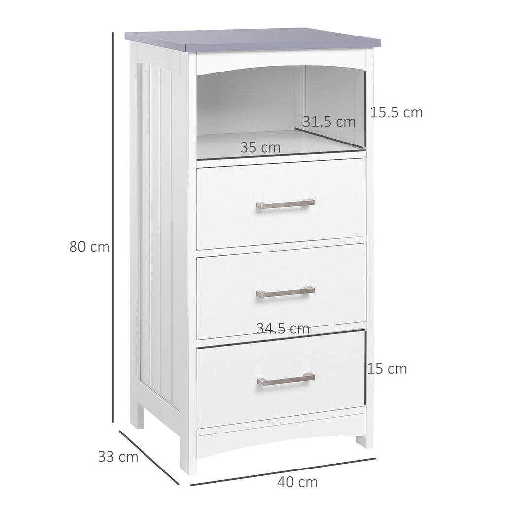 EasyComfort badkamerkast 40x33x80 cm wit met 3 lades