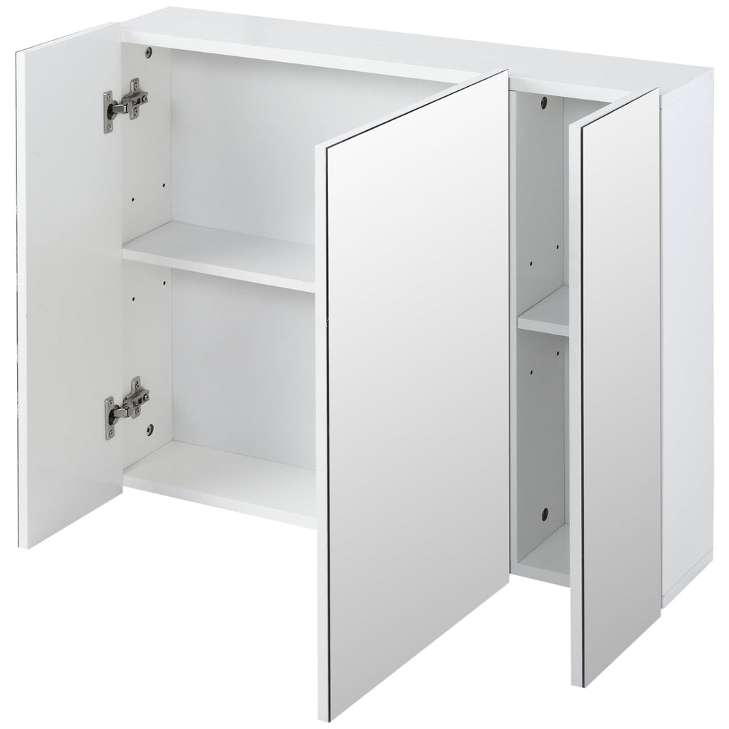 EasyComfort badkamerkast met 3 spiegeldeuren 70x15x60 cm wit