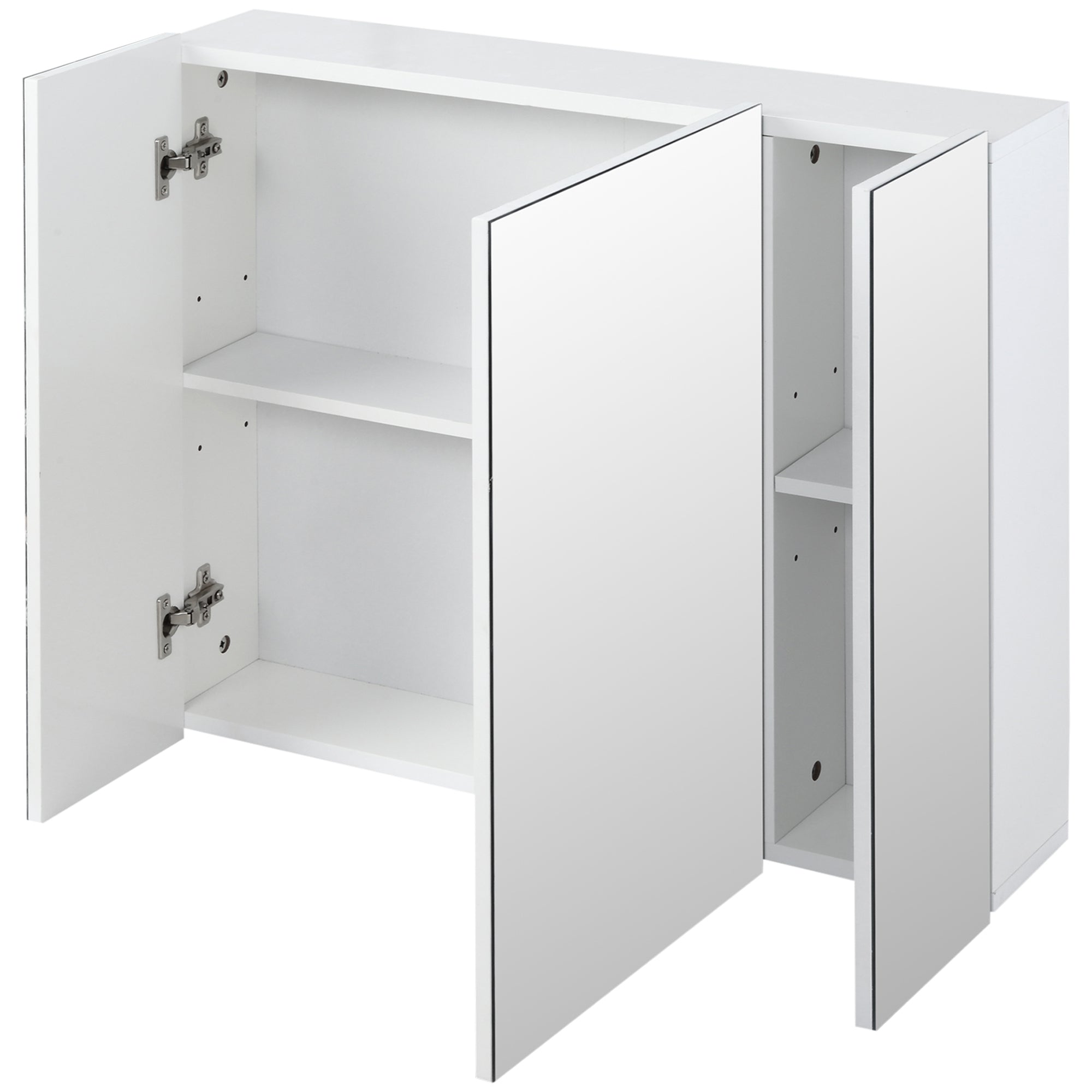 EasyComfort badkamerkast met 3 spiegeldeuren 70x15x60 cm wit