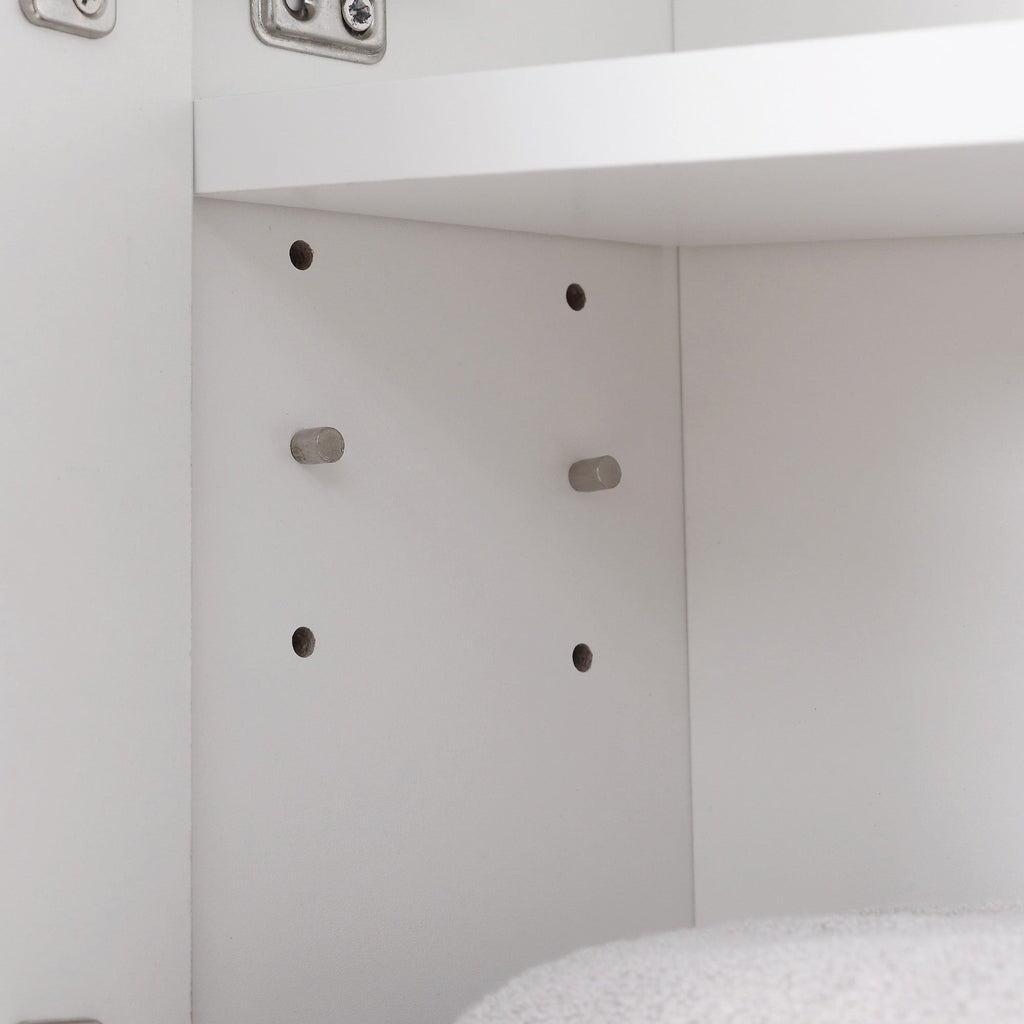 EasyComfort Armadietto Specchiera Bagno, Mobiletto Bagno Pensile with Fissaggio a Muro, 54x15x55cm, white