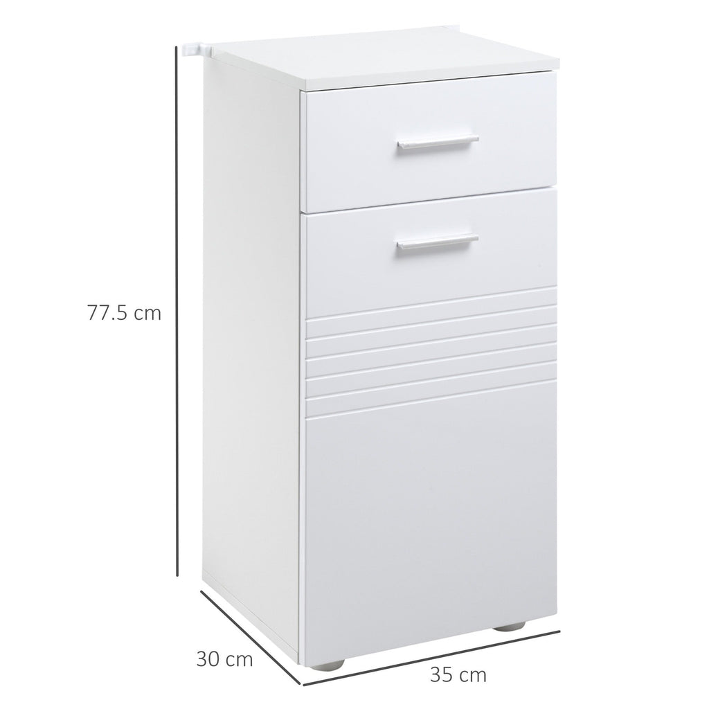 Easycomfort Mobile Bagno in Legno with Cassetto e Armadietto 1 Anta with Mensole, 35x30x77.5cm