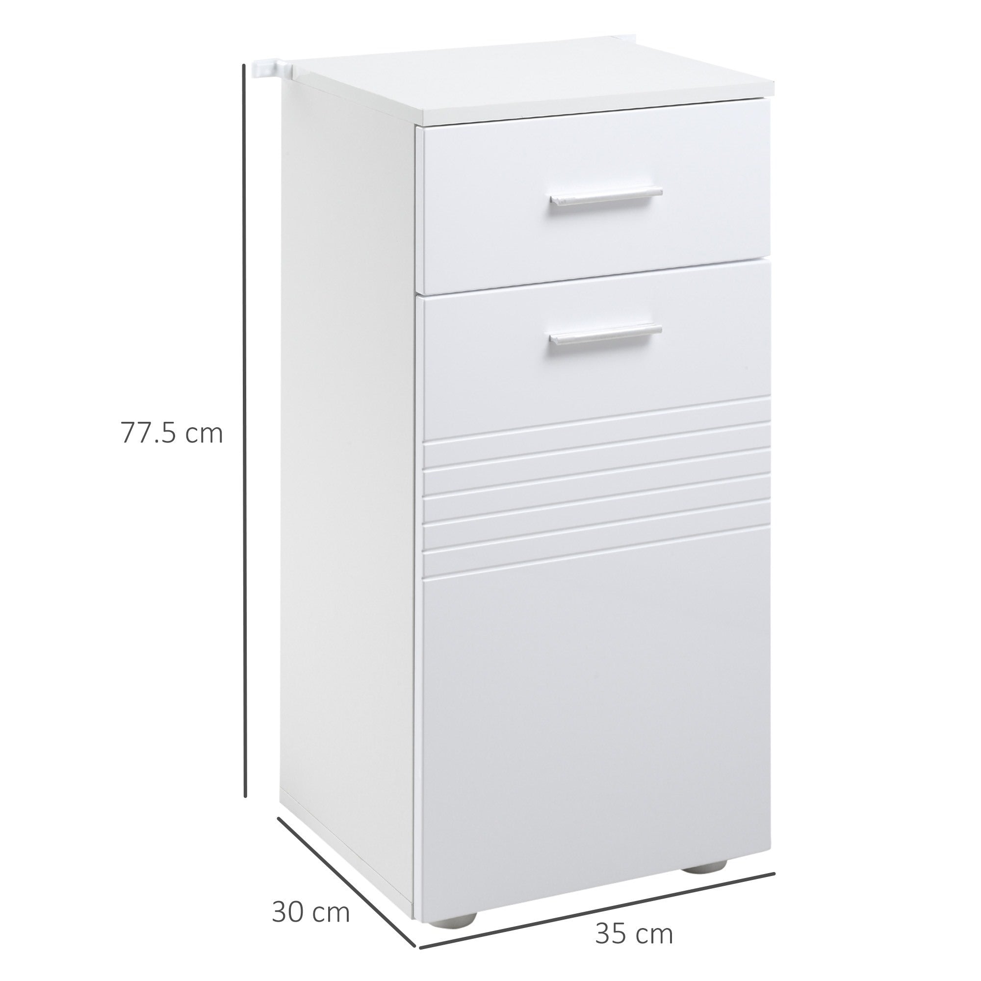 Easycomfort Mobile Bagno in Legno with Cassetto e Armadietto 1 Anta with Mensole, 35x30x77.5cm