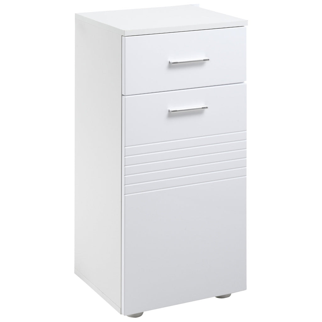Easycomfort Mobile Bagno in Legno with Cassetto e Armadietto 1 Anta with Mensole, 35x30x77.5cm