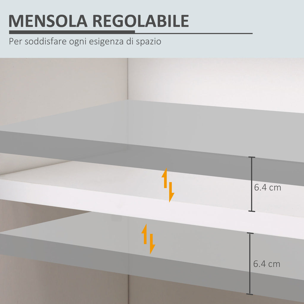 Easycomfort Mobile Sottolavabo per Bagno a 2 Ante, Armadietto Salvaspazio per Lavandino in Legno with Mensola Regolabile, white