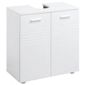 Easycomfort Mobile Sottolavabo per Bagno a 2 Ante, Armadietto Salvaspazio per Lavandino in Legno with Mensola Regolabile, white