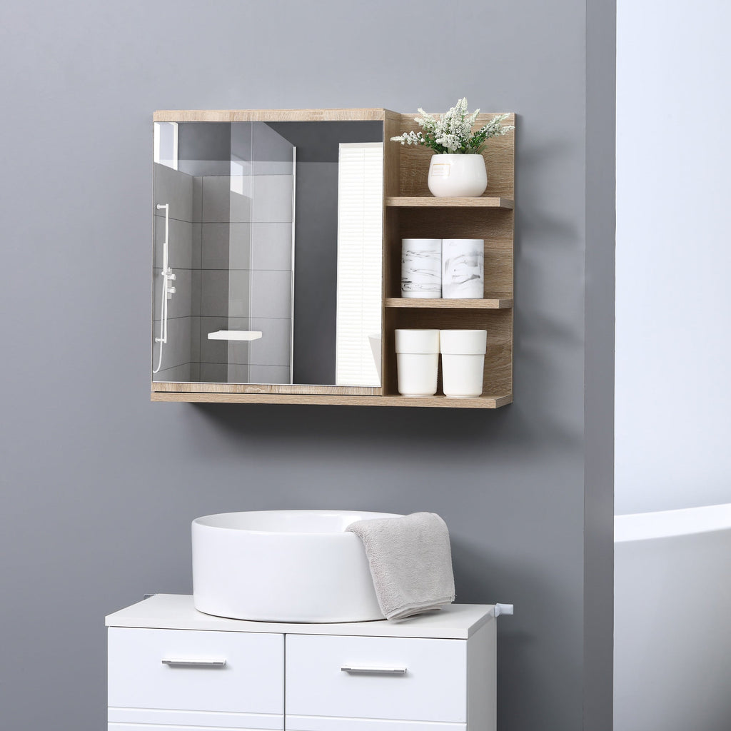 EasyComfort badkamerkast met spiegel en 3 zijvakken 60x18x50 cm