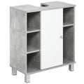 Easycomfort Mobiletto Sottolavandino with Intaglio a U e 6 Ripiani in Legno, 60x30x68cm - white, Grigio
