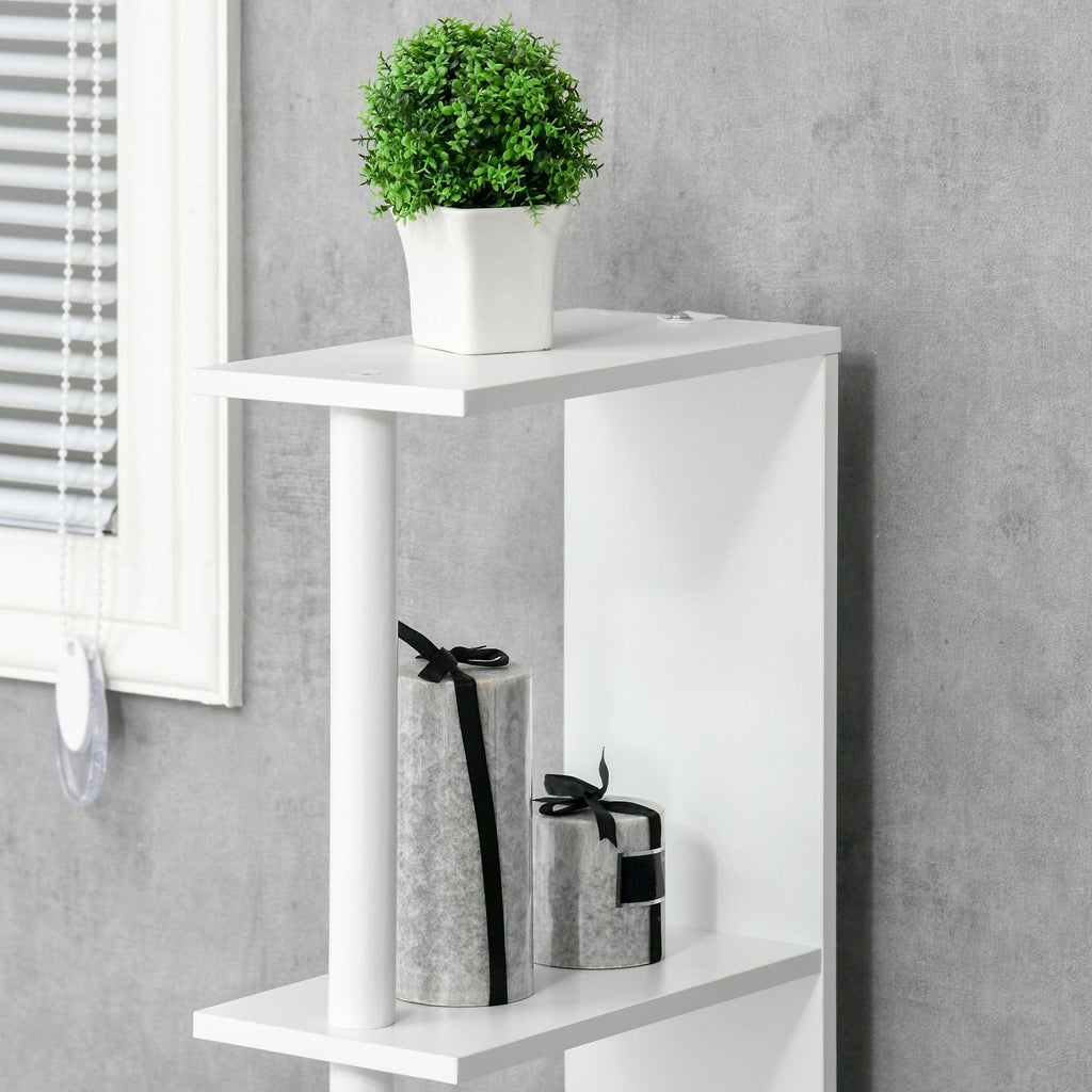 Easycomfort Colonna Bagno with 2 Ripiani e 2 Armadietti, Mobile Alto Salvaspazio 15.2x29.8x118 cm, white e color Legno