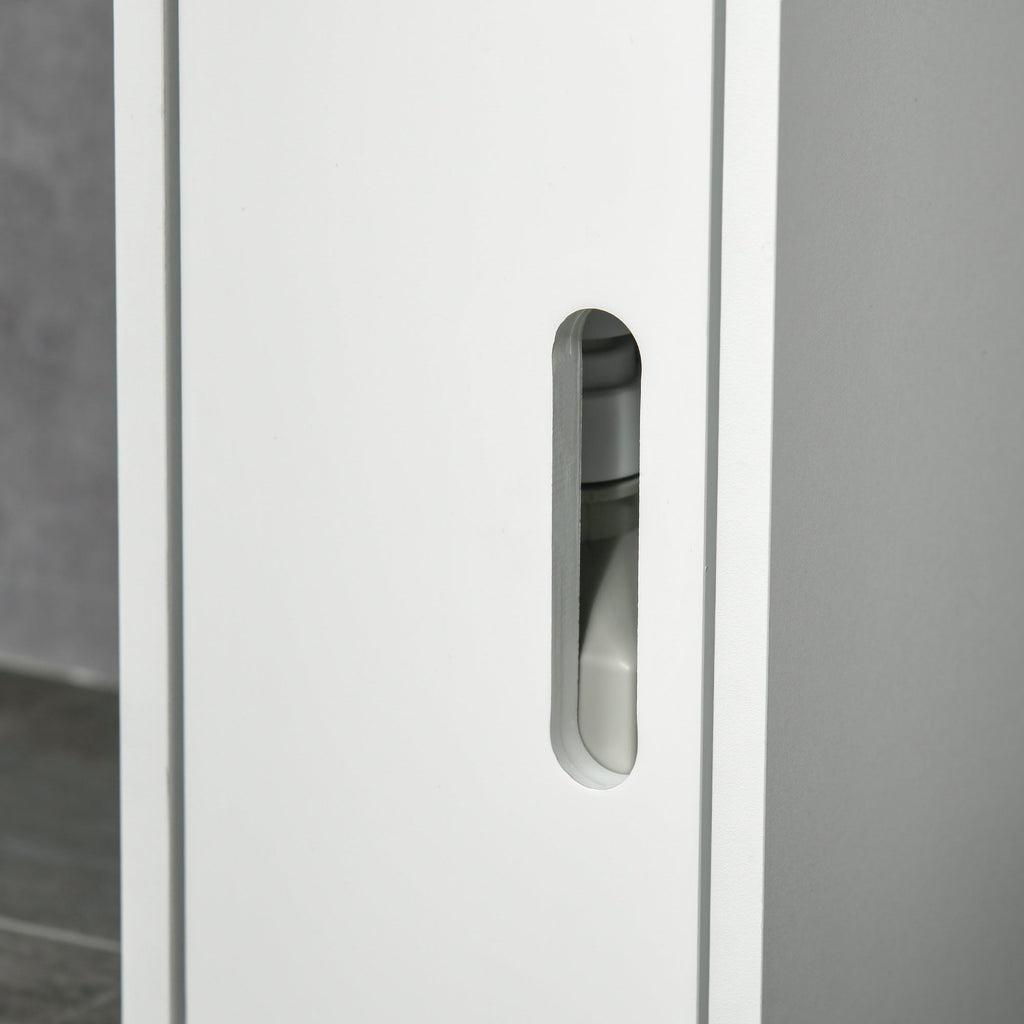 Easycomfort Colonna Bagno with Mensole e Armadietti, Mobile Alto Salvaspazio in Legno 15x17x120cm, white