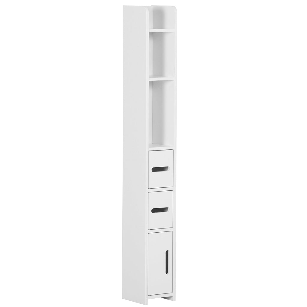 Easycomfort Colonna Bagno with Mensole e Armadietti, Mobile Alto Salvaspazio in Legno 15x17x120cm, white