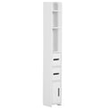 Easycomfort Colonna Bagno with Mensole e Armadietti, Mobile Alto Salvaspazio in Legno 15x17x120cm, white