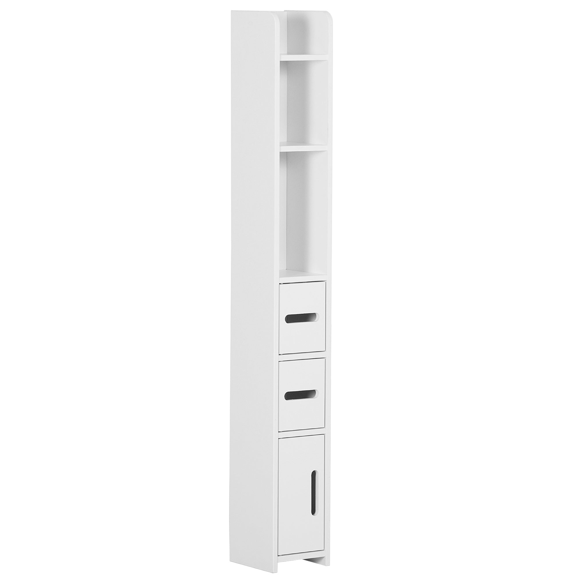 Easycomfort Colonna Bagno with Mensole e Armadietti, Mobile Alto Salvaspazio in Legno 15x17x120cm, white