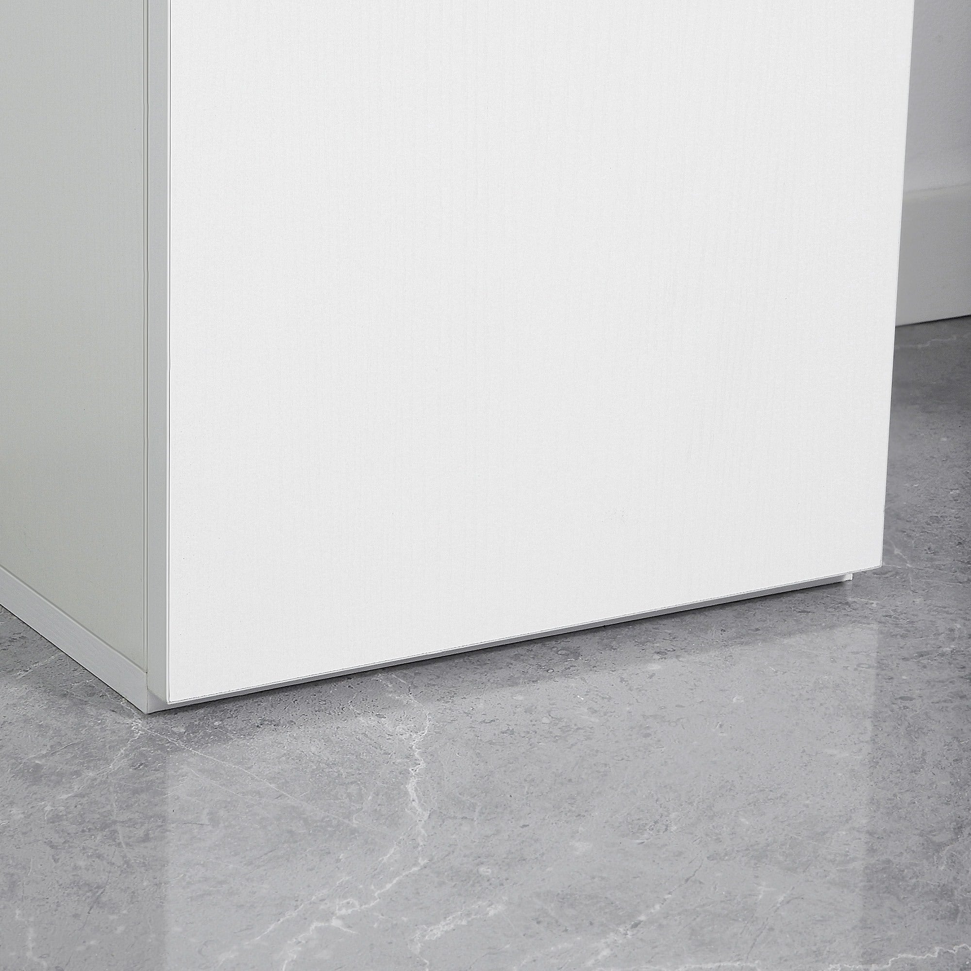 Easycomfort Mobile Bagno with Ripiano Regolabile, 2 Ripiani Chiusi e un Cassetto in Legno, 30x28x180 cm, white