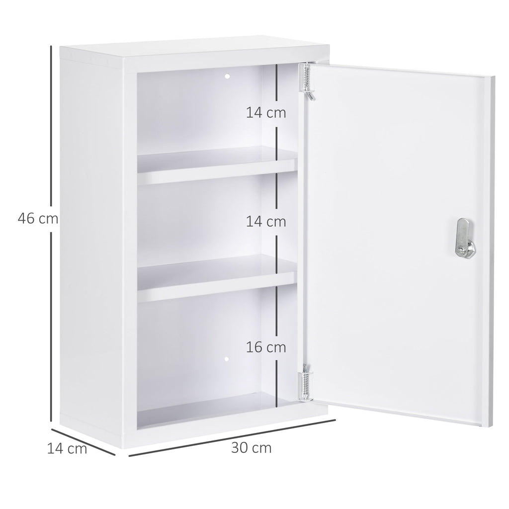 EasyComfort medicijnkast RVS 3 leLPGanken 30x14x46 cm wit