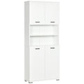 Easycomfort Mobile Bagno in Truciolato white with 2 Armadietti with Ante e 2 Ripiani Aperti, 80x33.5x190 cm