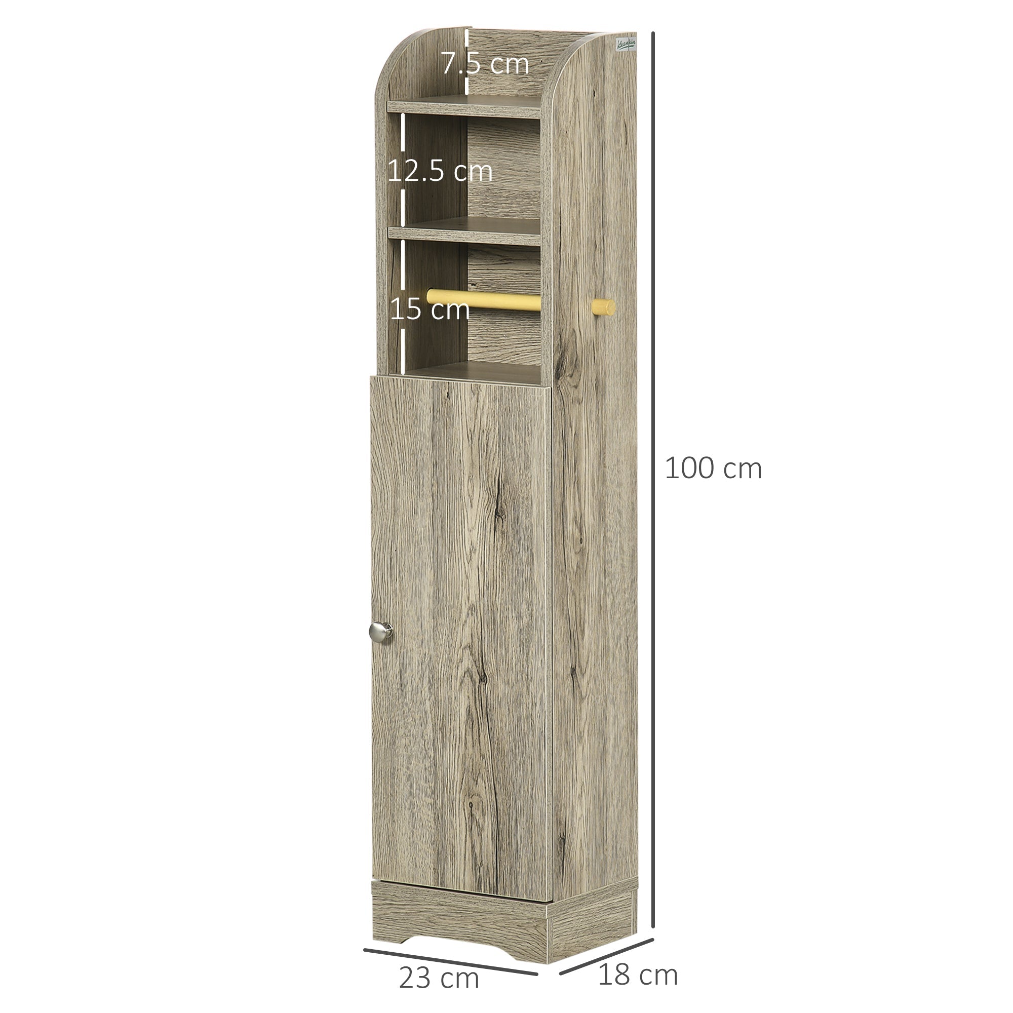 EasyComfort 834-534V80GY badkamerkast 23x18x100 cm grijs