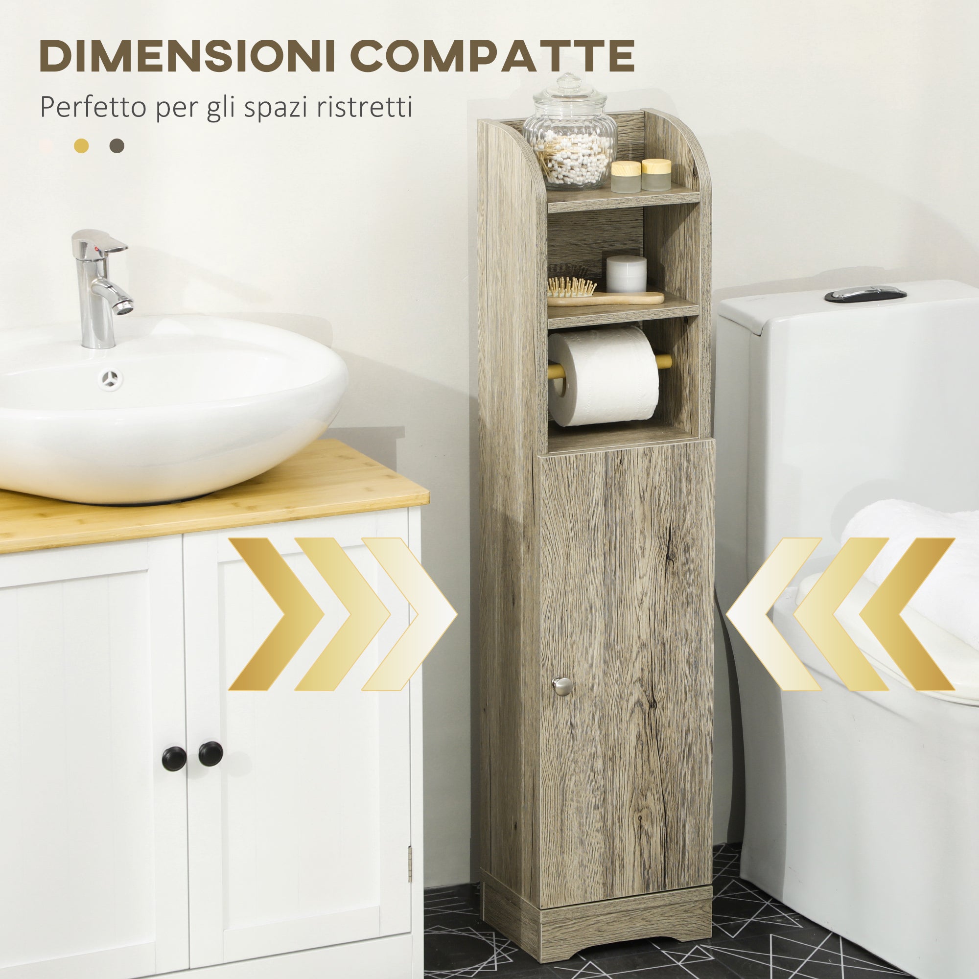 EasyComfort 834-534V80GY badkamerkast 23x18x100 cm grijs