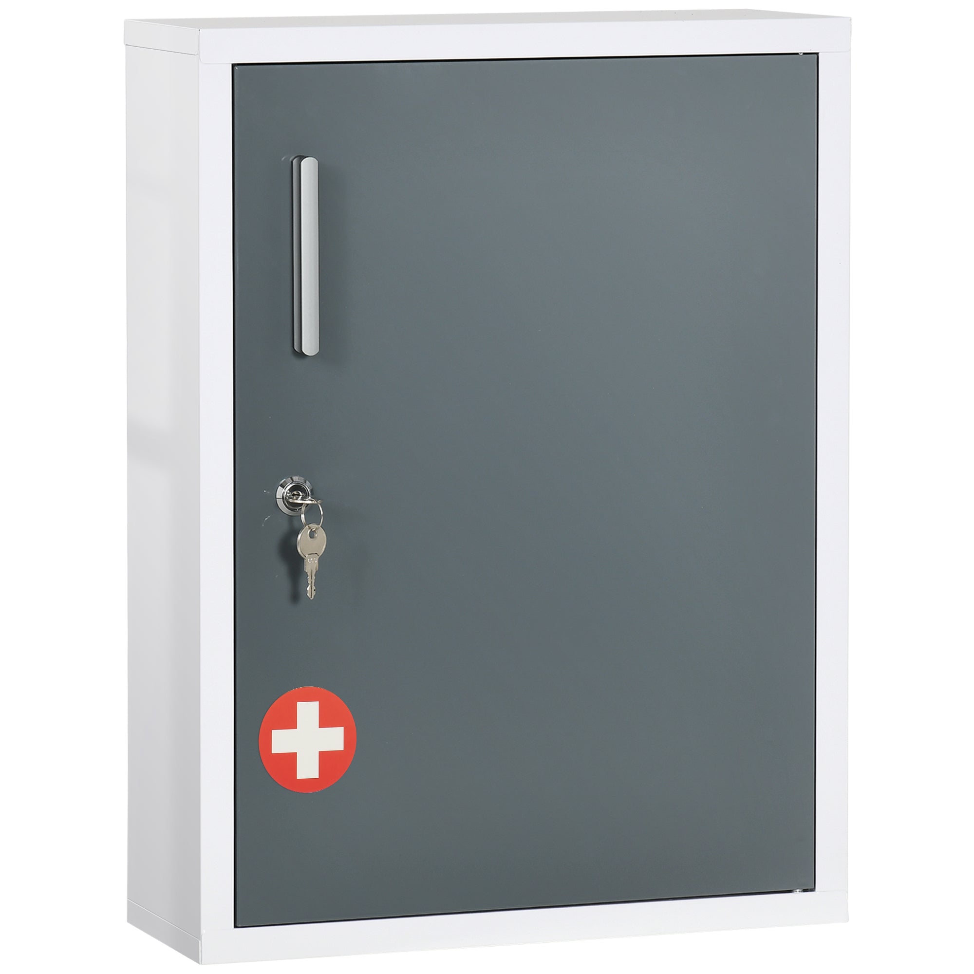 EasyComfort medicijnkast met slot 40x15x53.5 cm wit/grijs