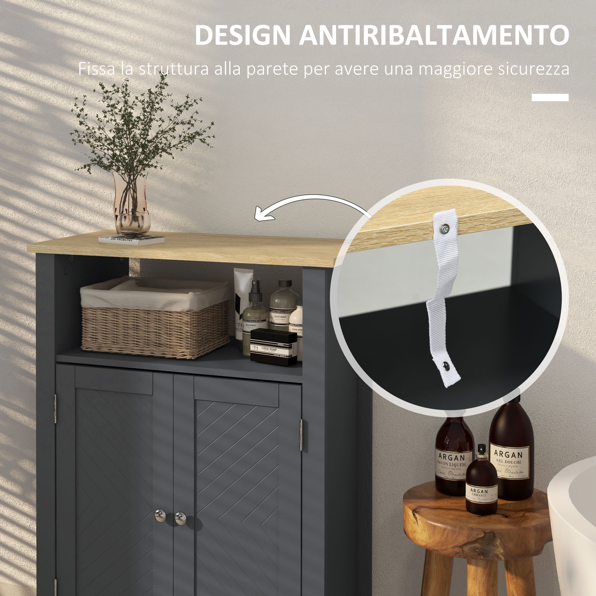 EasyComfort badkamerkast 3 planken 60x30x80.5 cm