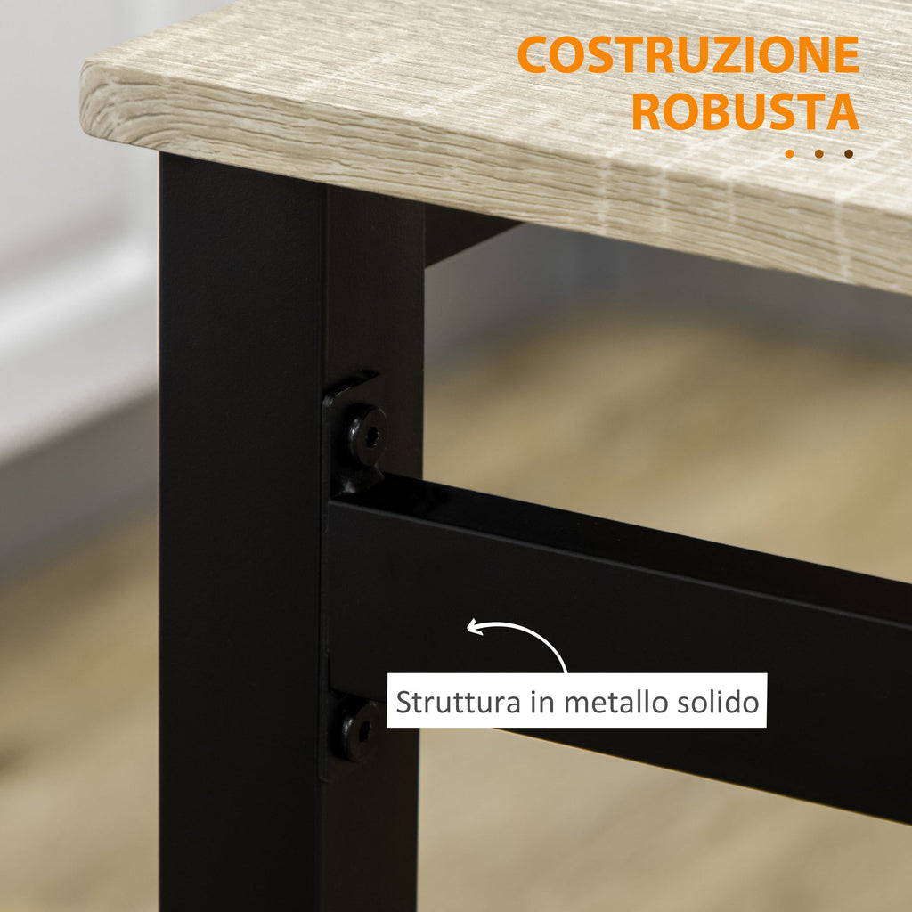 EasyComfort Eettafelset 1 tafel en 4 stoelen, zwart en eiken
